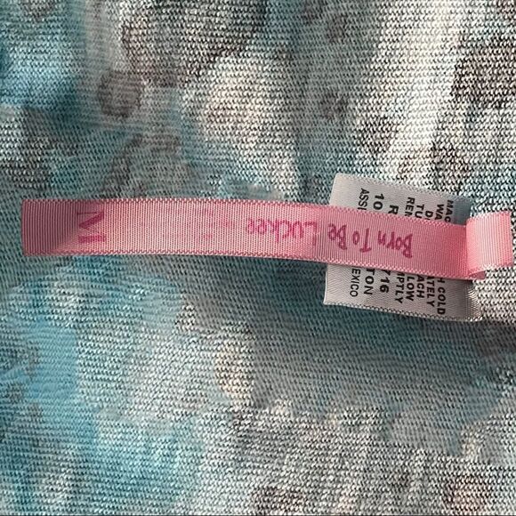 LUCKEE Lady Women's Graphic‎ Blue and Gray Splatter Galveston Island Texas Tee M - Picture 8 of 8